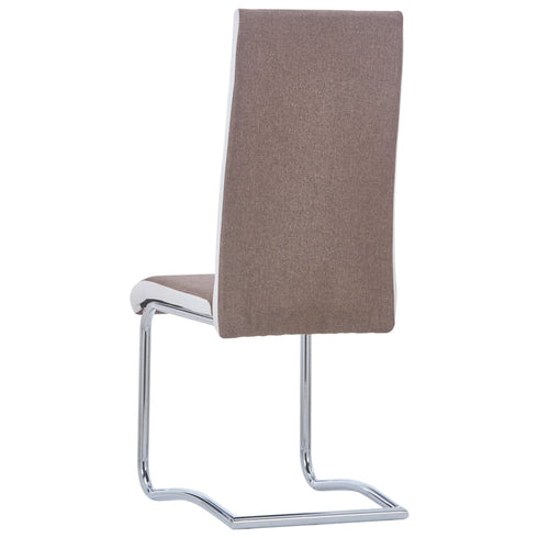 Swen Studio -  Cantilever Dining Chairs 6 pcs Brown Fabric